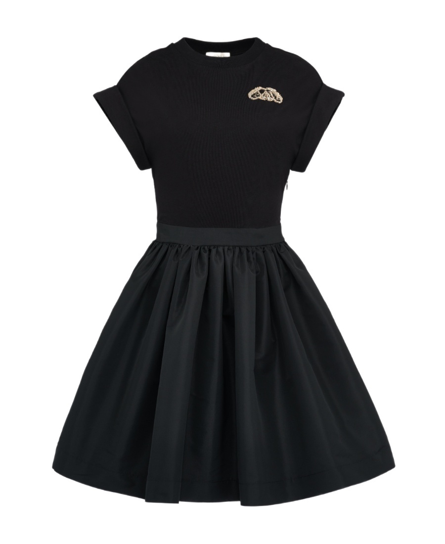 Alexander Mcqueen Alexander Mc Queen Hybrid Dress In Black