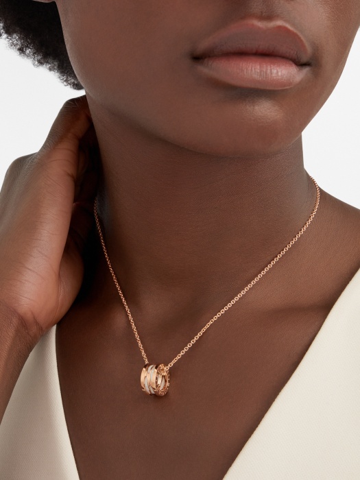 Bvlgari Rose Gold B. Zero1 Spiral Necklace In Yellow