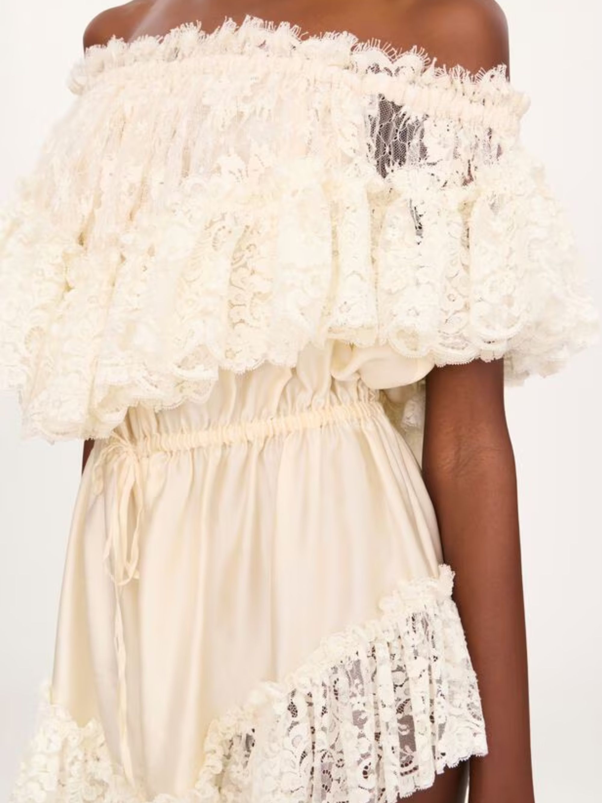 Chloé Ruffled Playsuit In Neutral