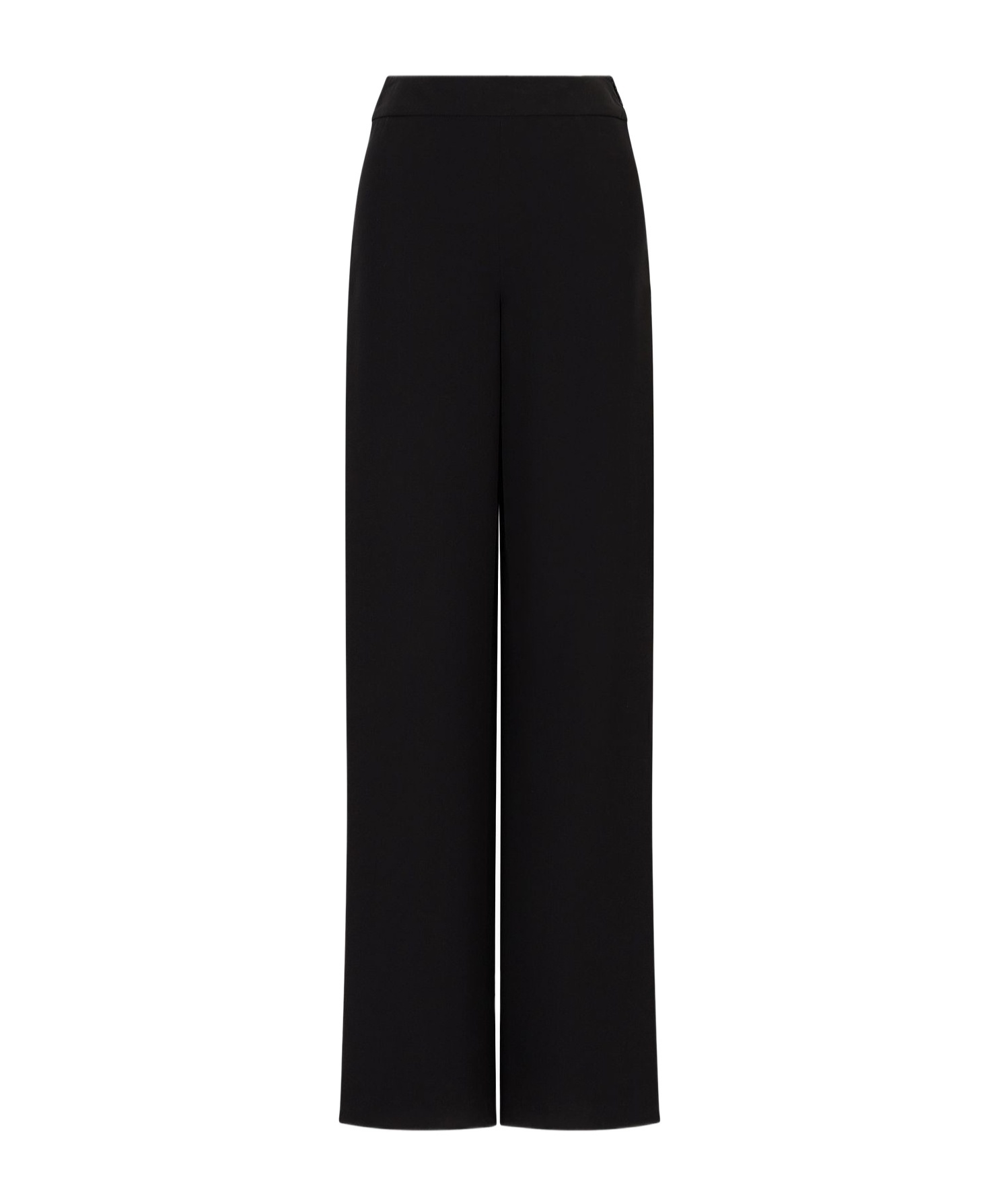 Giorgio Armani Wide-leg Silk Trousers In Black