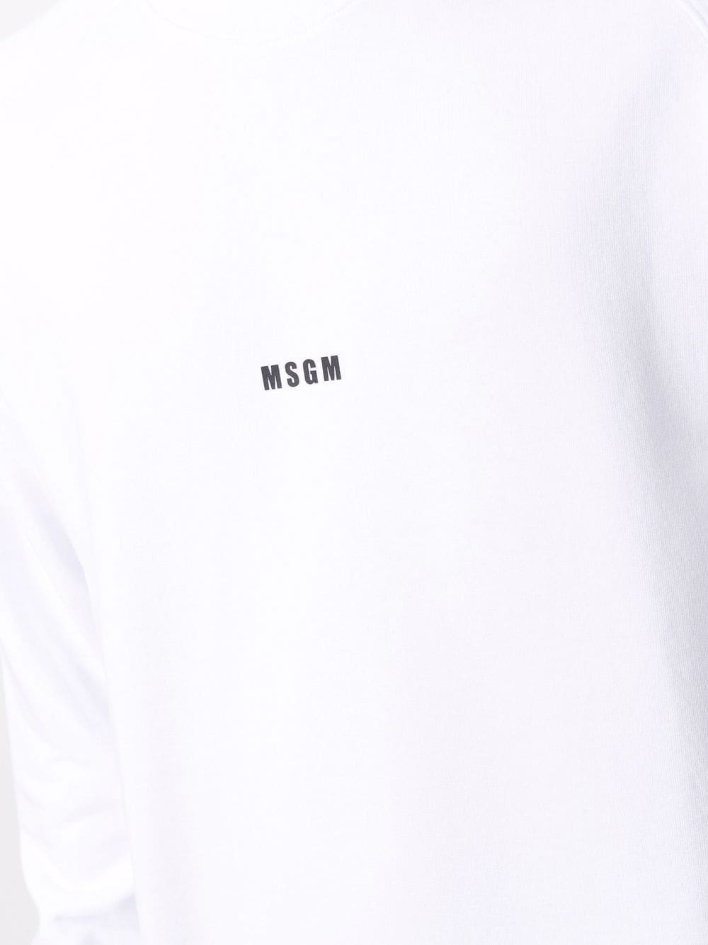 Msgm Crew Neck Sweatshirt With Logo In White