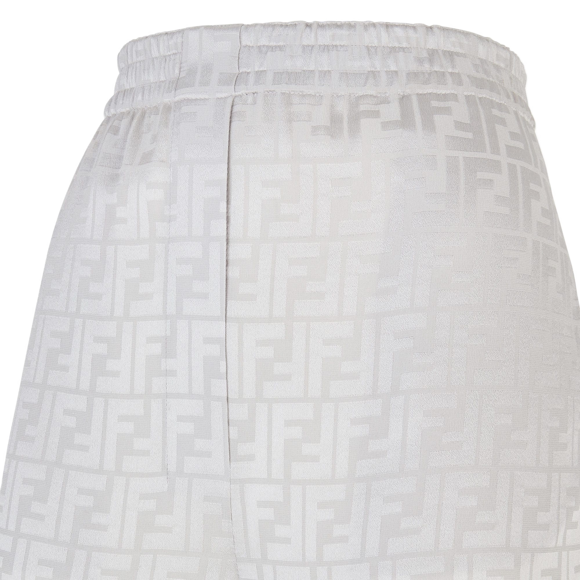 Fendi Logo-motif Palazzo Trousers In Gray