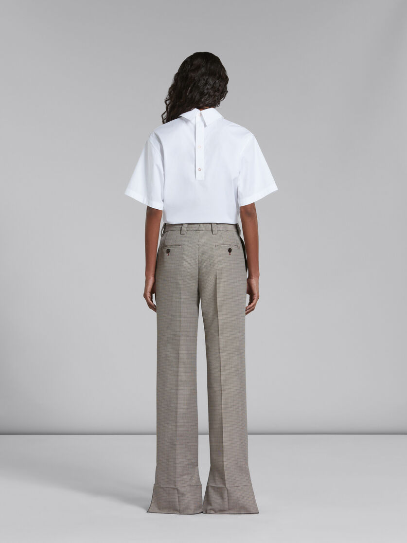 Marni Houndstooth-pattern Straight-leg Trousers In Gray