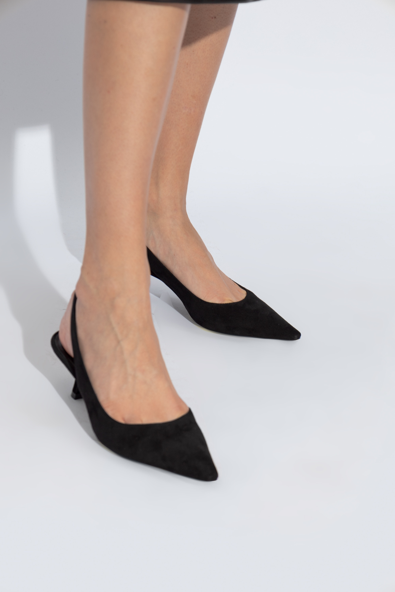 Stuart Weitzman Slingback Pointed-toe Pumps In Black