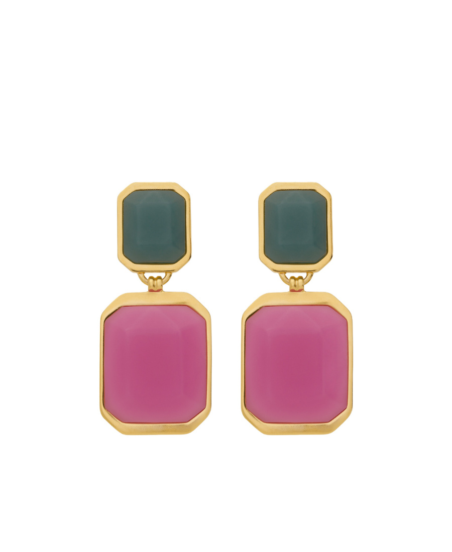 Saint Laurent Contrast-dual-tone Earrings In Pink