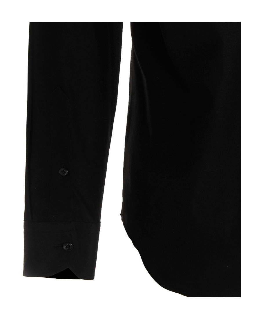Fendi Logo-patch Button-up Shirt In Black