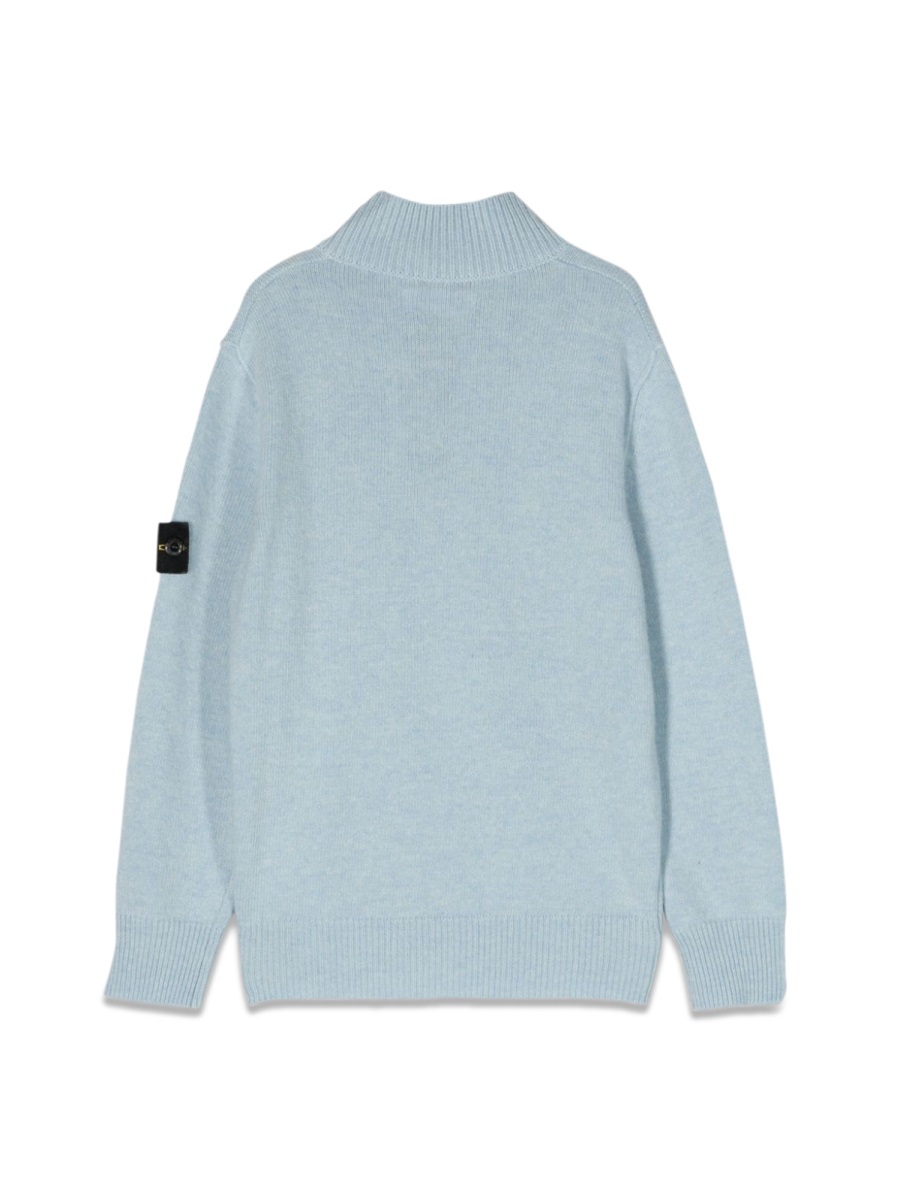 Stone Island Compass-motif Knitted Top In Blue