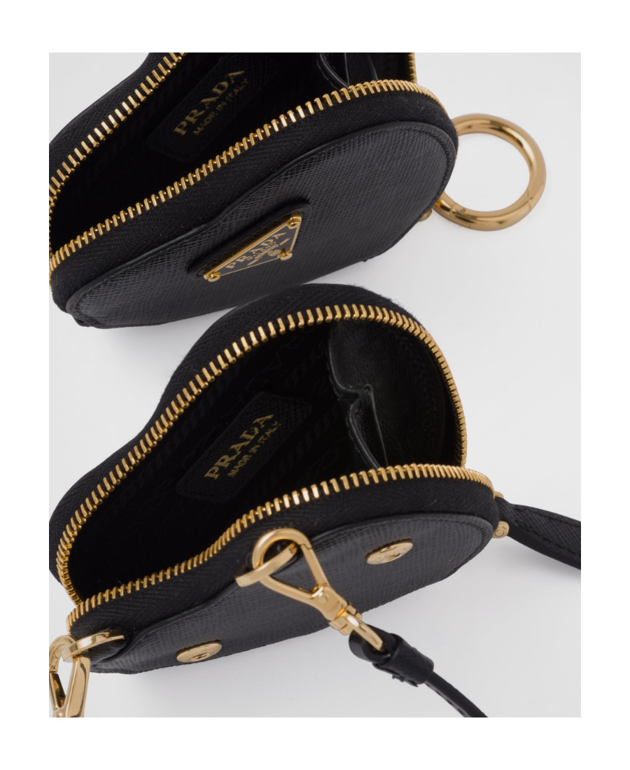 Prada Saffiano Leather Mini Pouch In Black