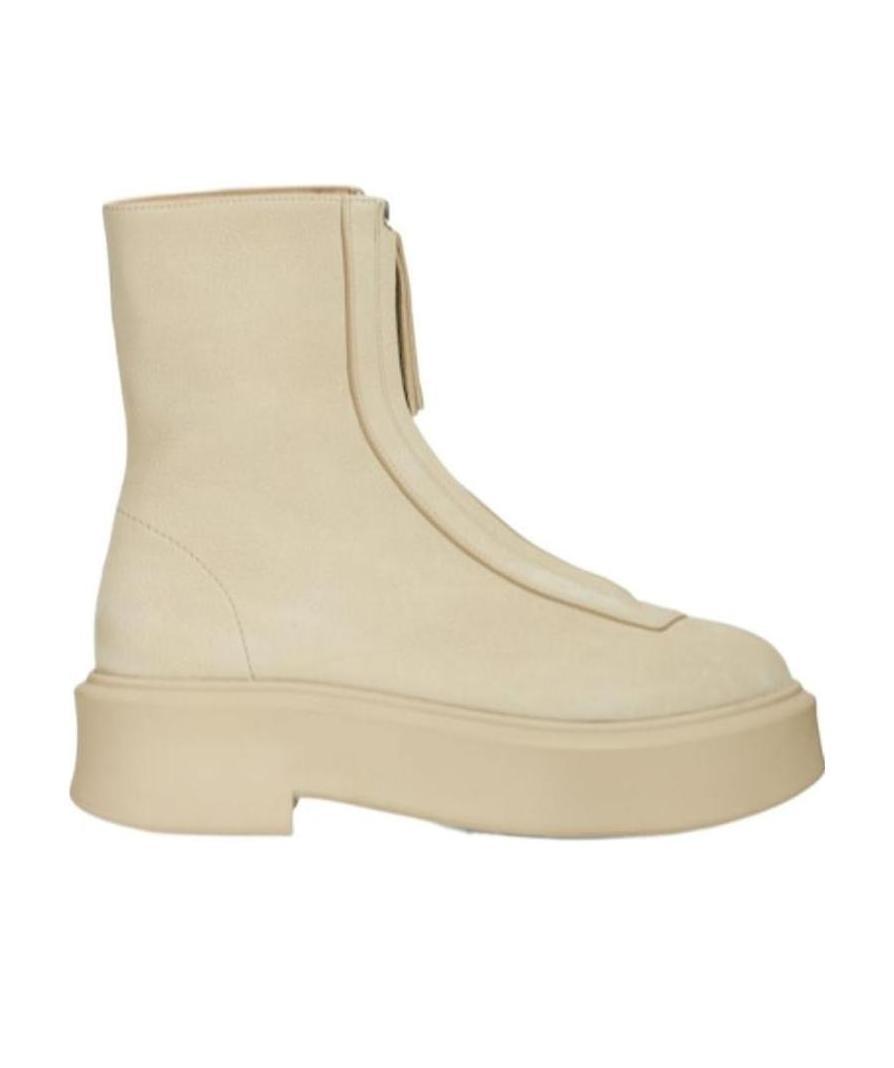 The Row Textured-nubuck Platform Ankle Boots