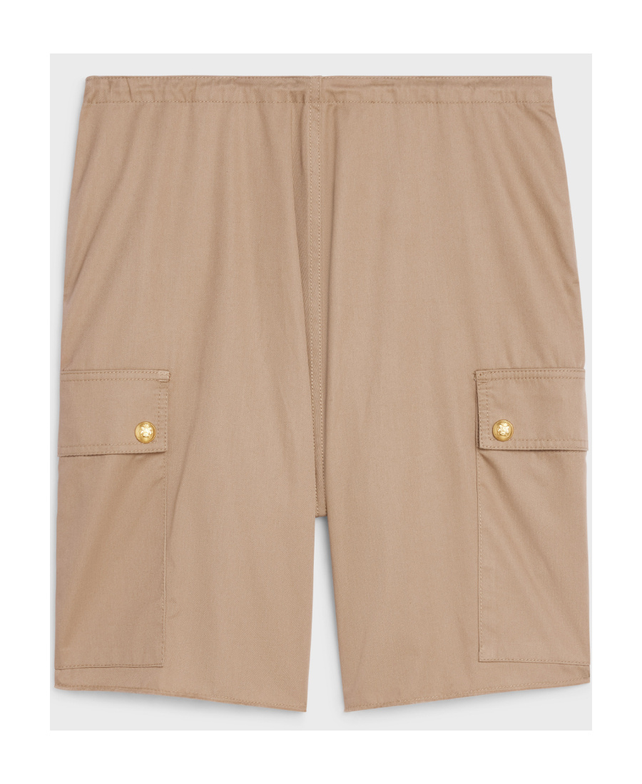Celine Technology Cotton Work Shorts In Light Brown