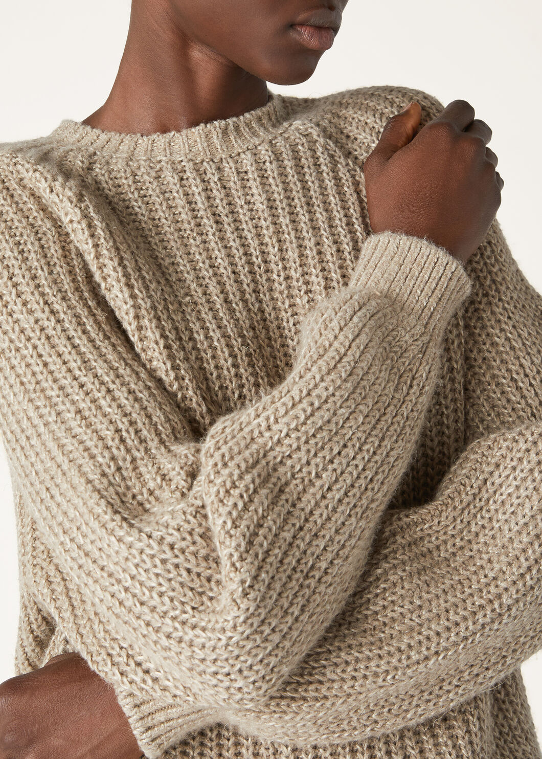 Loro Piana Round-neck And Long-sleeved Sweater In Brown