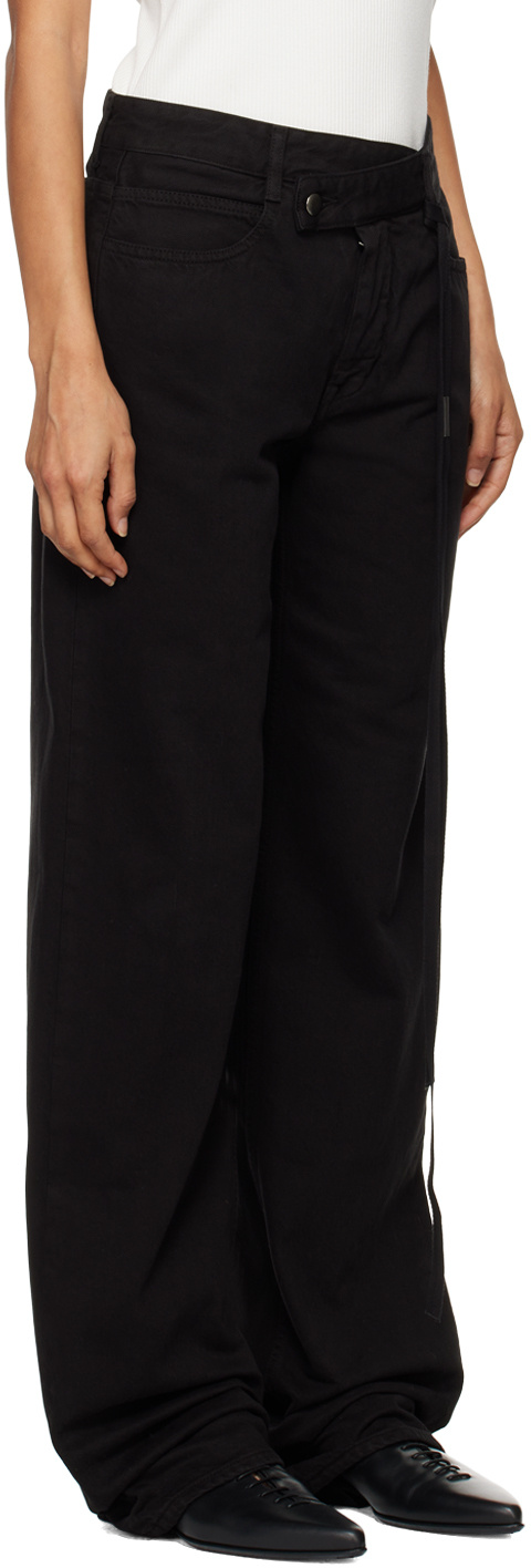 Ann Demeulemeester Meya Asymmetric Waist Denim Jeans In Black