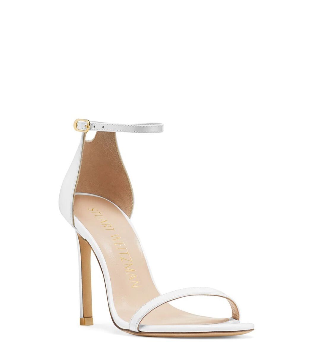 Stuart Weitzman Nudistsong 110mm Leather Sandals In White