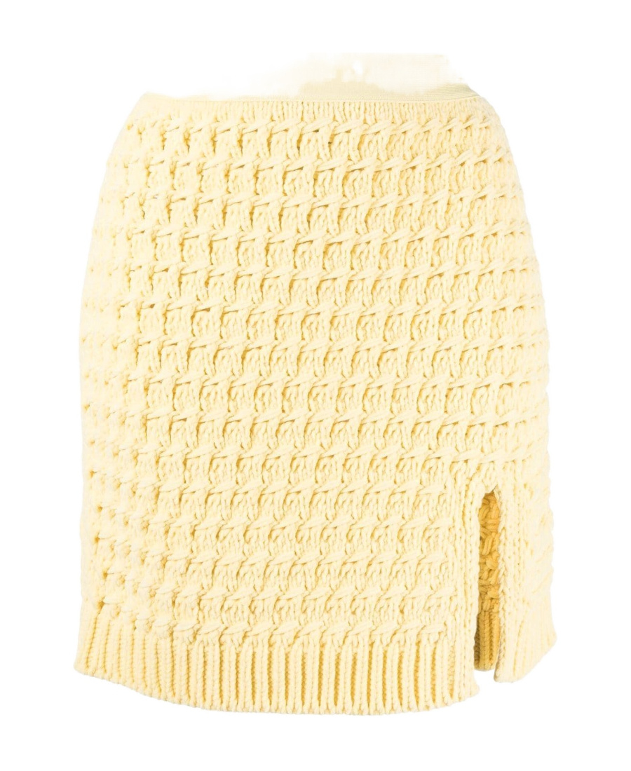 Bottega Veneta High-waisted Knitted Skirt In Nude