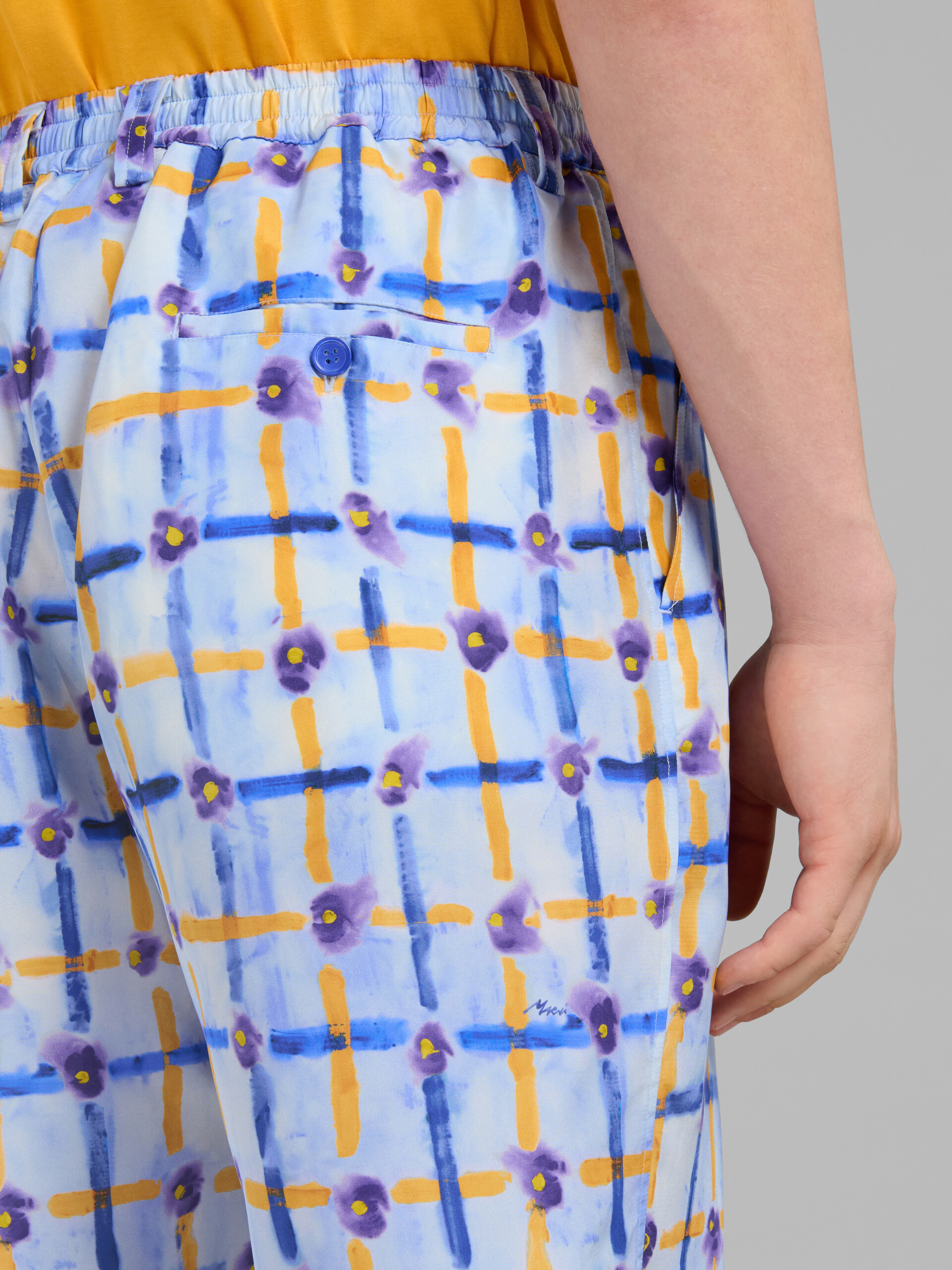 Marni Bermudas Aus Seide Mit Print In Blue