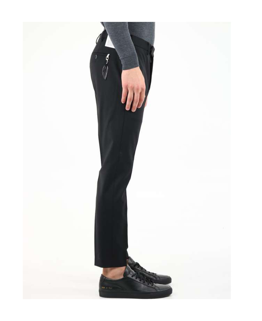 Pt Torino Cropped Tailored Trousers In Black
