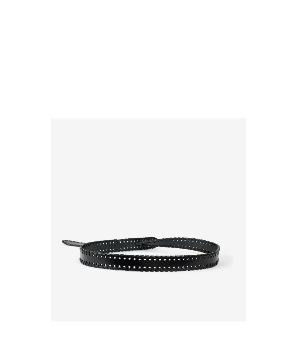 Isabel Marant Lecce Whipstitch-trim Leather Belt In Black