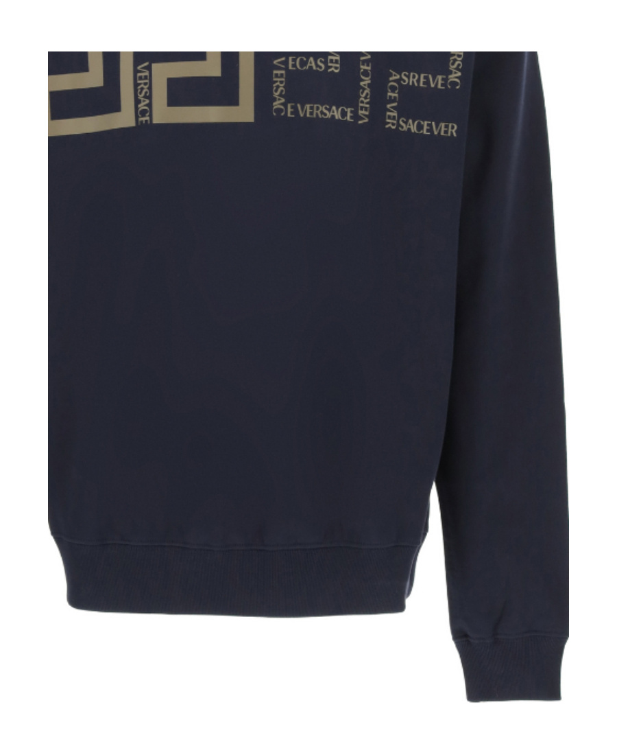 Versace Greca Pattern-print Sweatshirt In Black