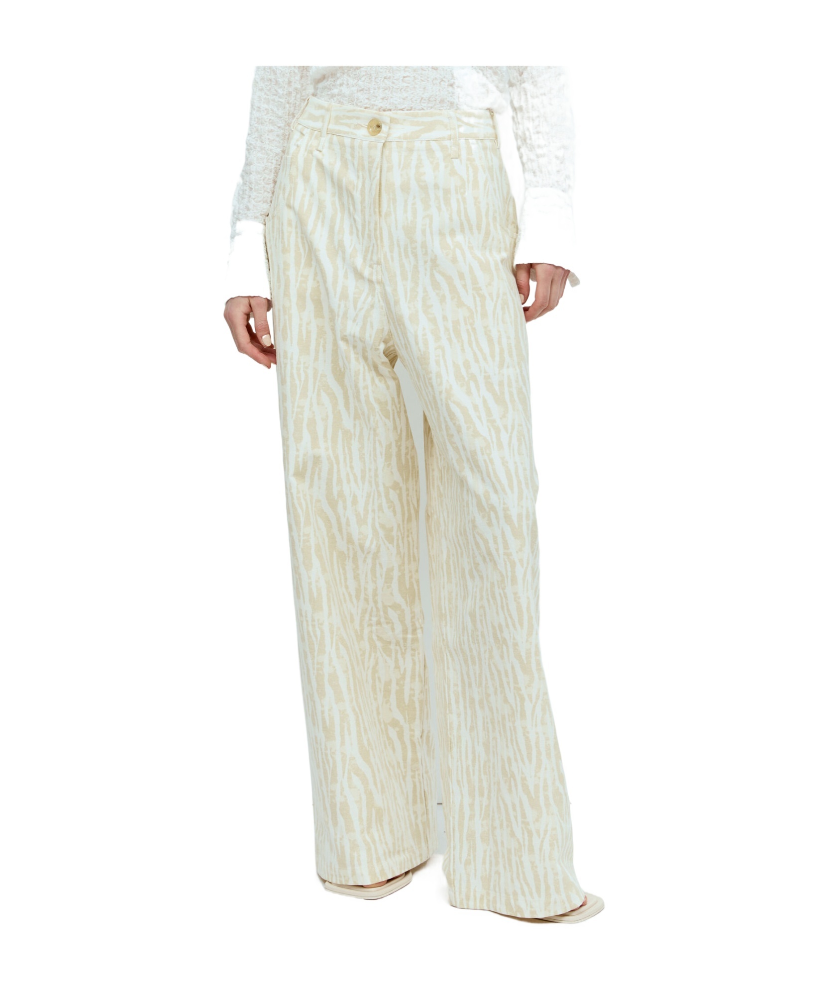 SONG FOR THE MUTE SONG FOR THE MUTE GRAPHIC PRINTED WIDE-LEG PANTS