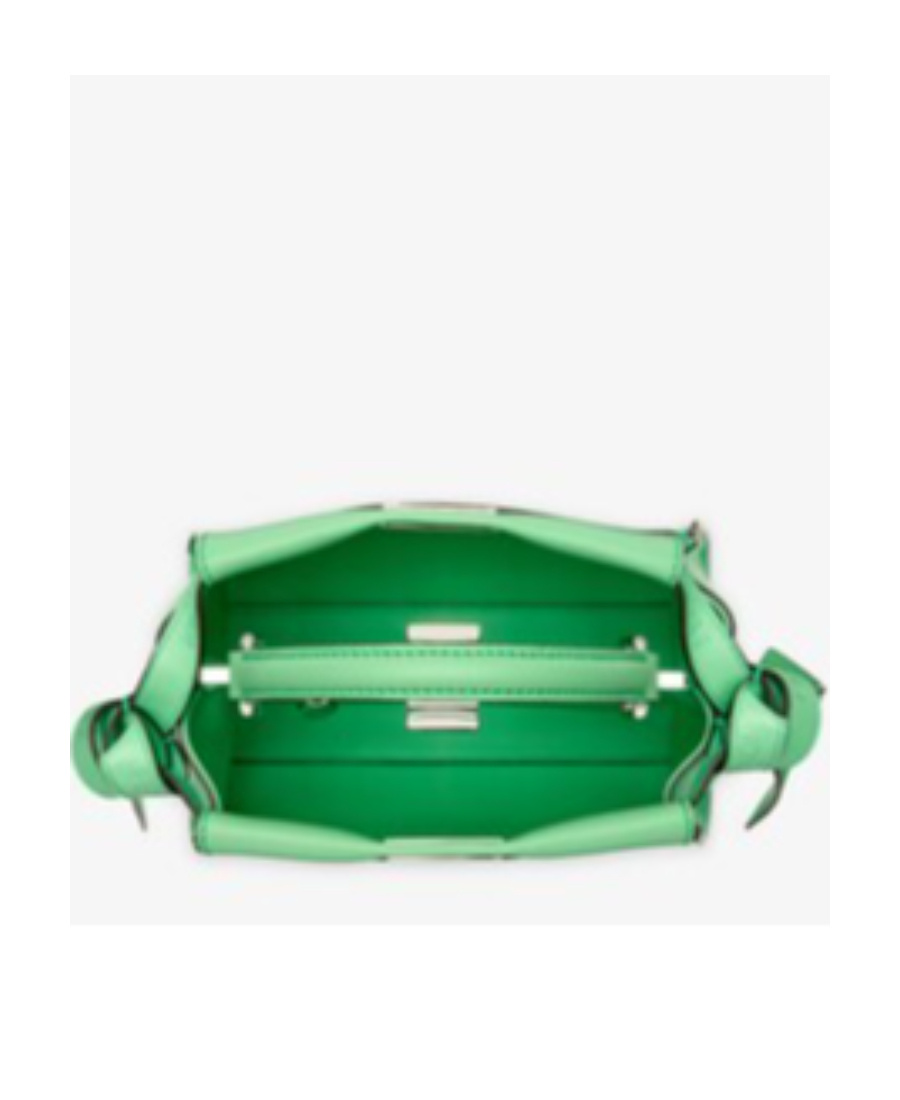 Fendi Mini Peekaboo Leather Bag In Green