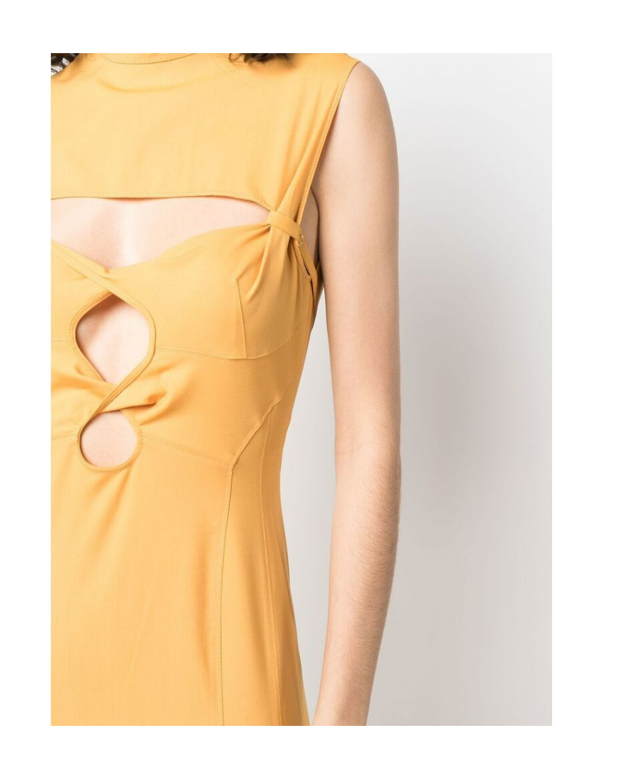 Jacquemus La Robe Palmi Stretch Cut Out Midi Dress In Orange