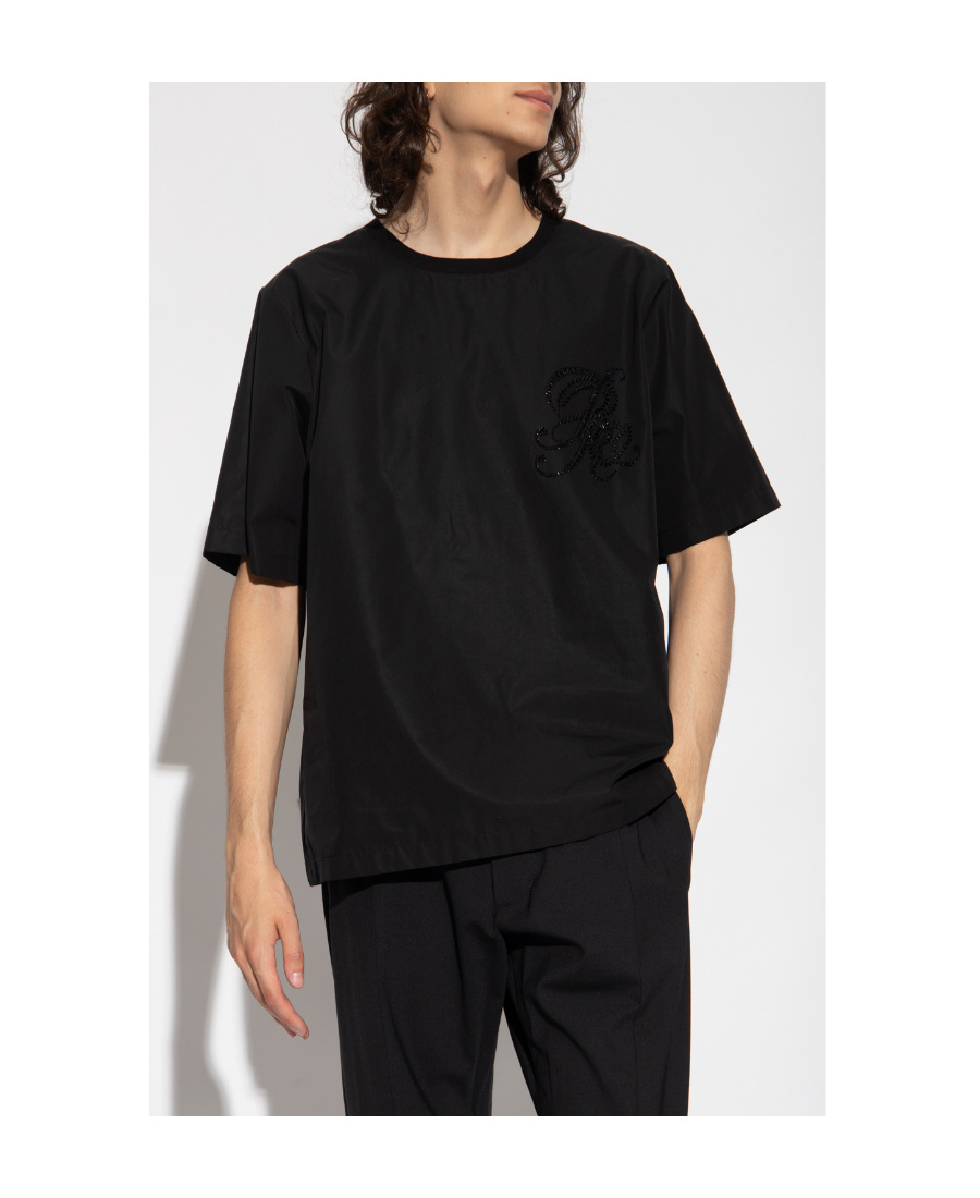 Dsquared2 Man T-shirt Black Size 42 Cotton In Black