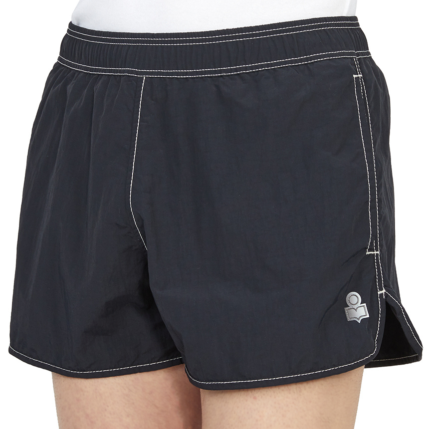 Isabel Marant Vicente Logo-patch Swim Shorts In Black