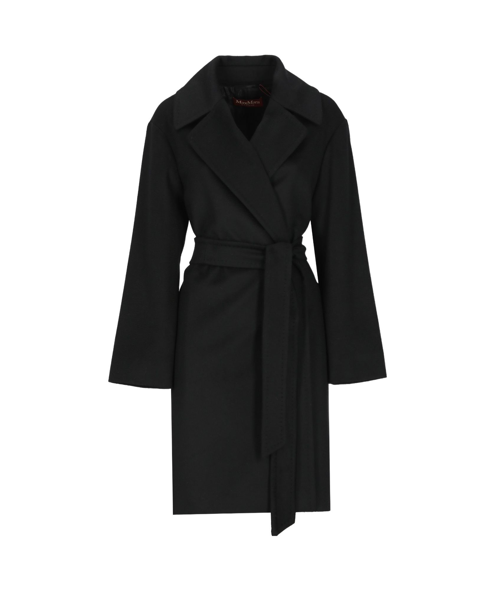 Max Mara Totem Wrap Coat In Black