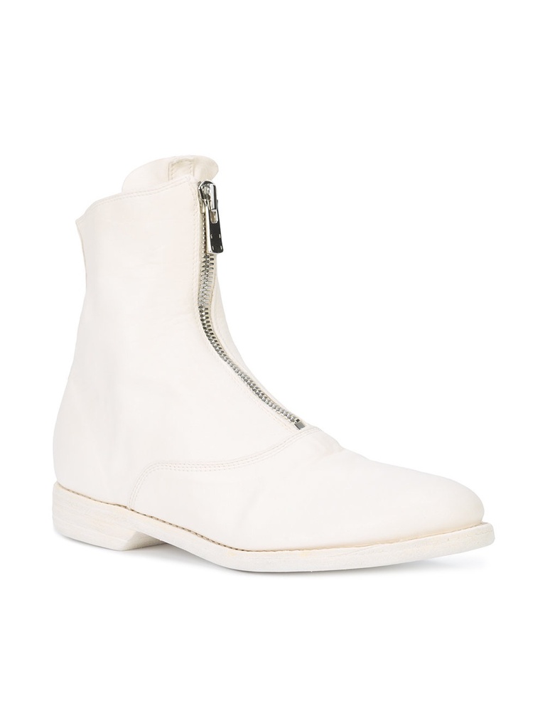 Guidi 210 Zipper Short Boots In White