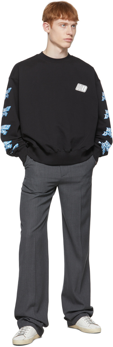 We11 Done We11done Black Cotton Oversize Sweatshirt In Black