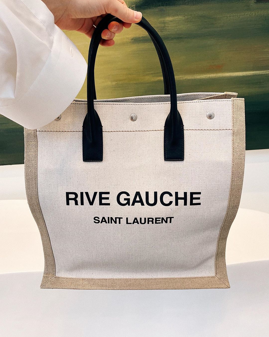 Saint Laurent Logo-print Tote Bag In White