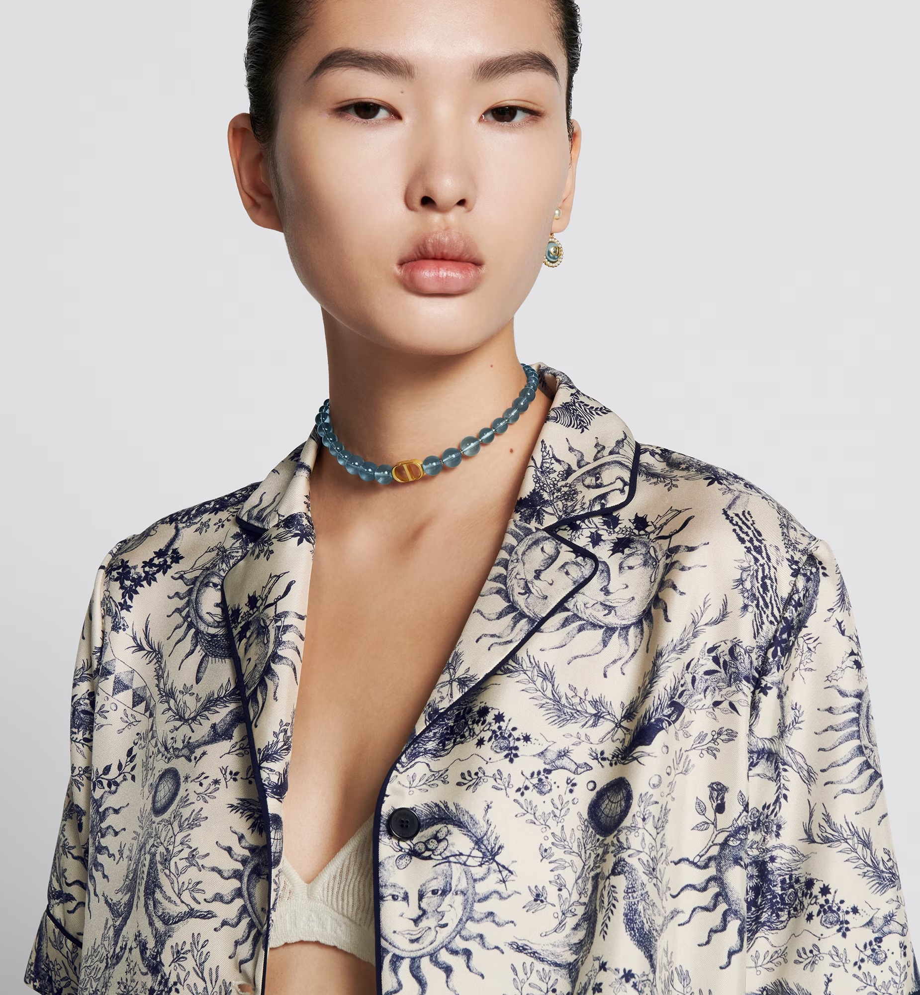 Dior Single-breasted Short-sleeved Shirt In Gray