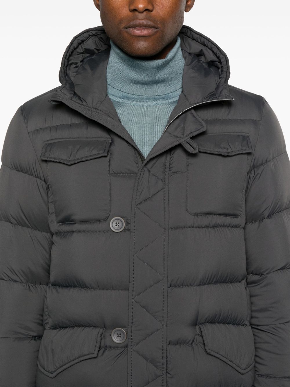 Herno Hooded Puffer Coat In Black