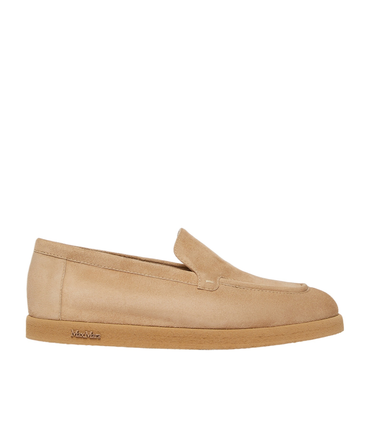 Max Mara Beige Goat Leather Loafers In Nude