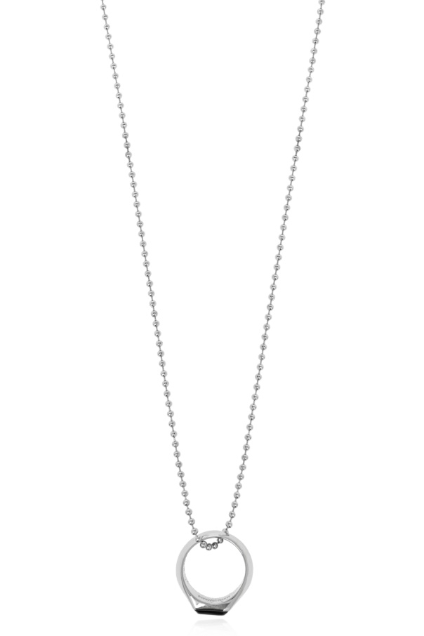 Dsquared2 Silver D2 Hedonism Punk Ring Necklace In White