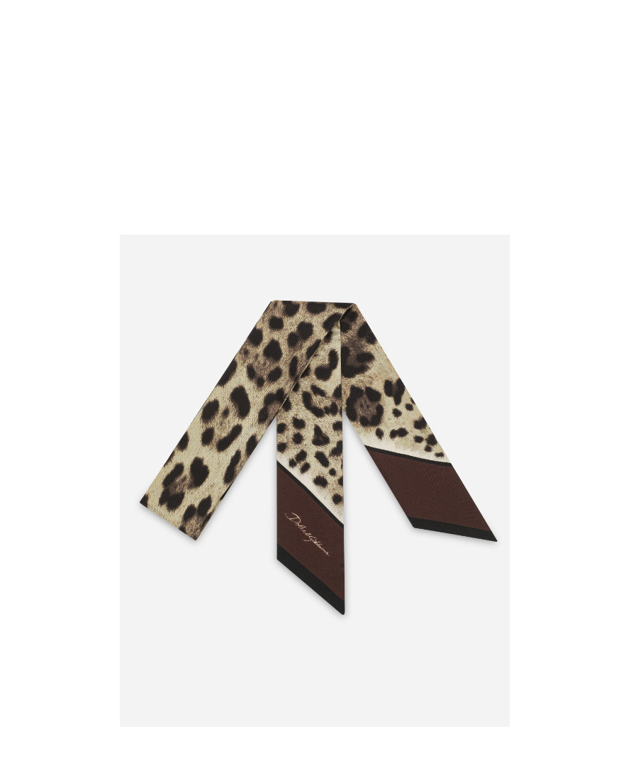 Dolce & Gabbana Leopard-print Silk Headscarf In White