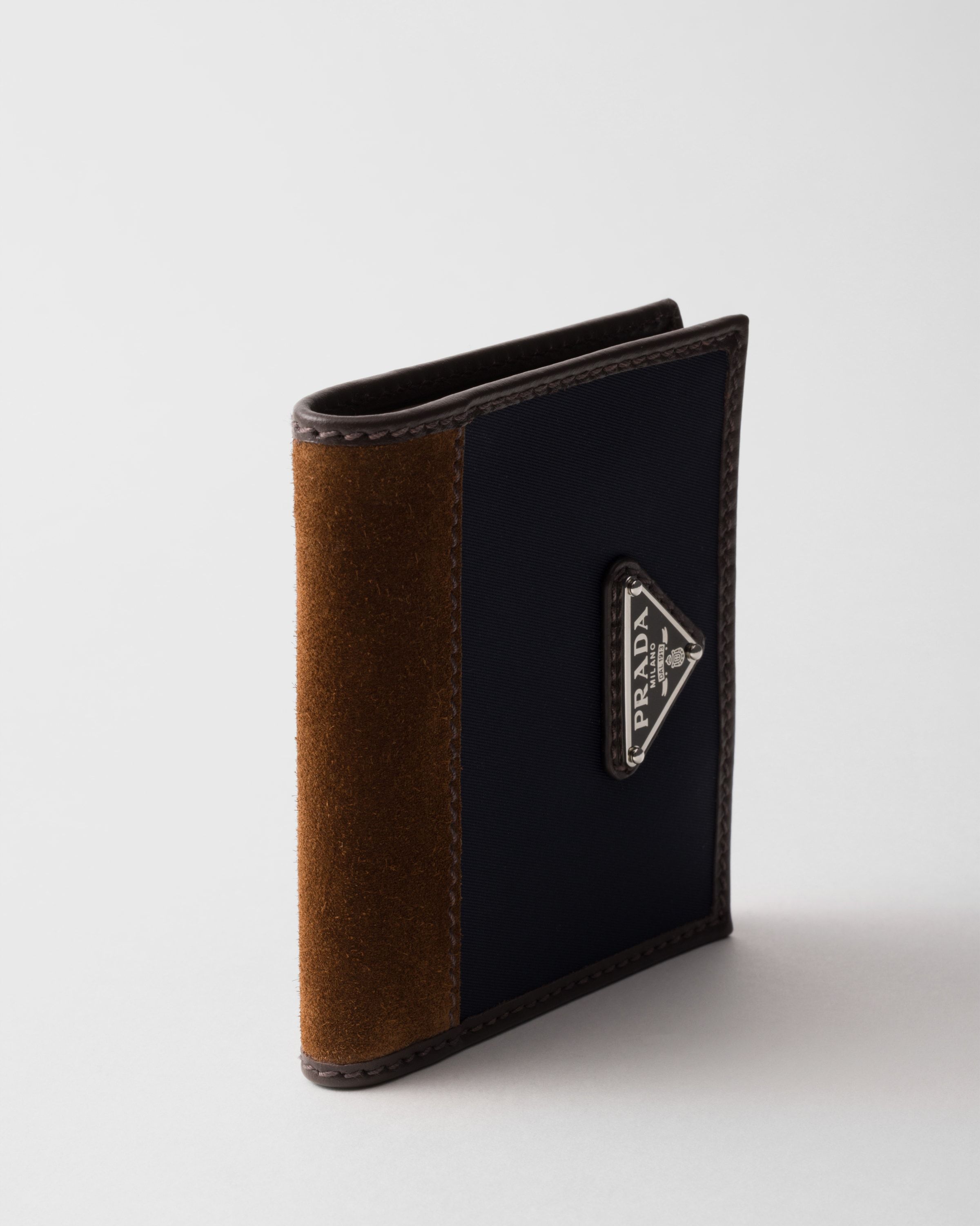 Shop Prada Re-nylon And Leather Wallet In Black