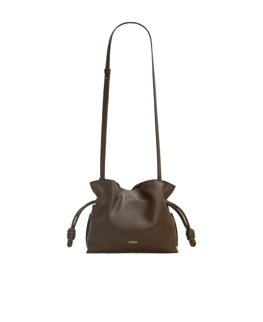 Loewe Mini Flamenco Clutch In Nappa Calfskin In Brown