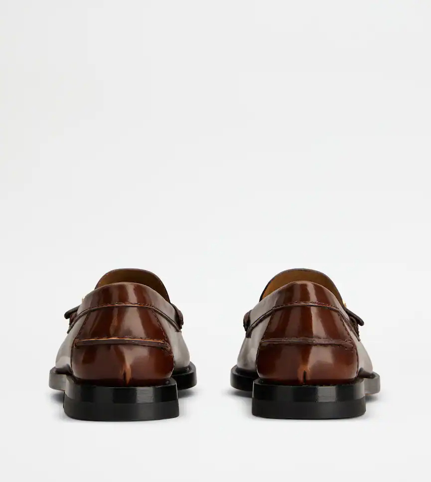 Tod's Caramel Leather Loafers In Multi