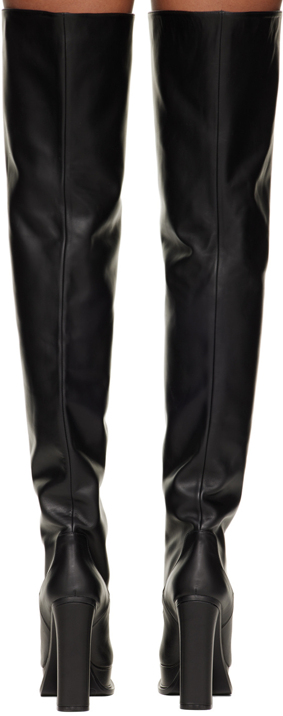 Alexander Mcqueen Platform Thigh-high Boots In Black