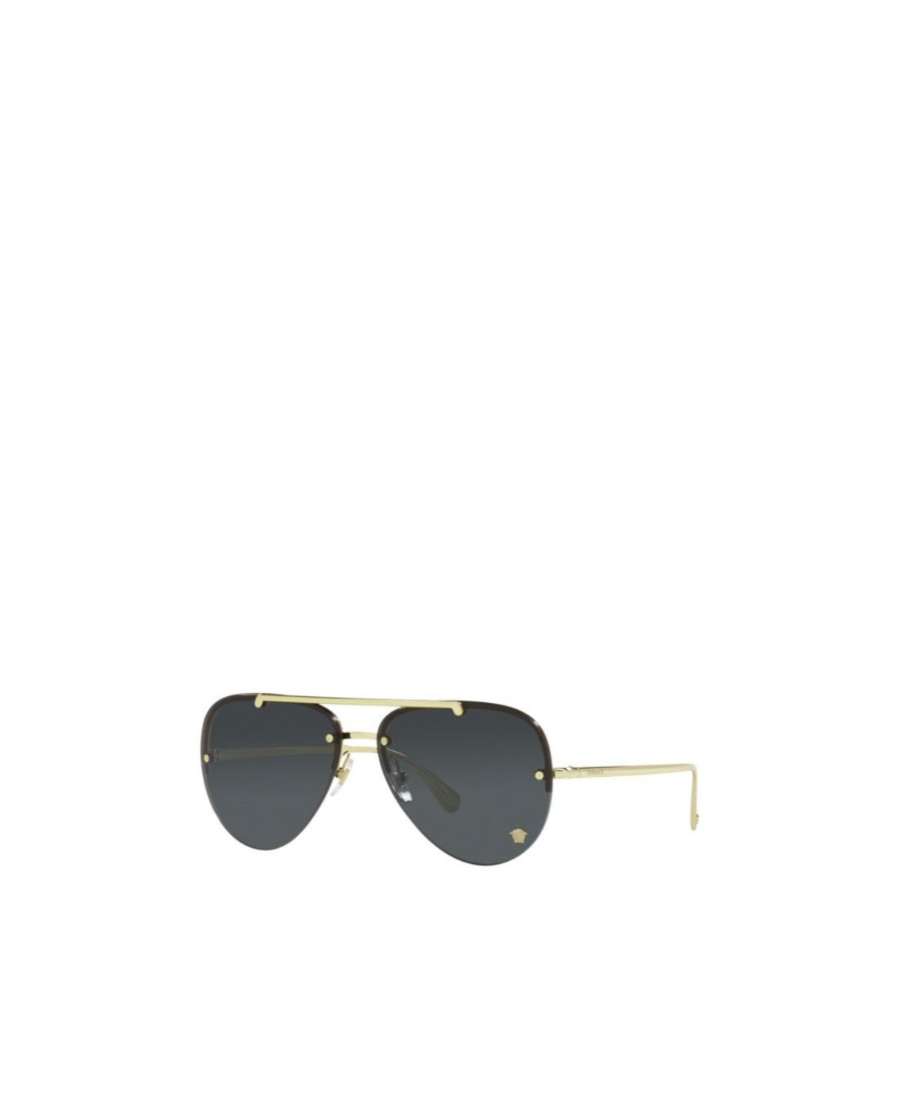 Versace Eyewear Medusa Glam Aviator Frame Sunglasses In Black