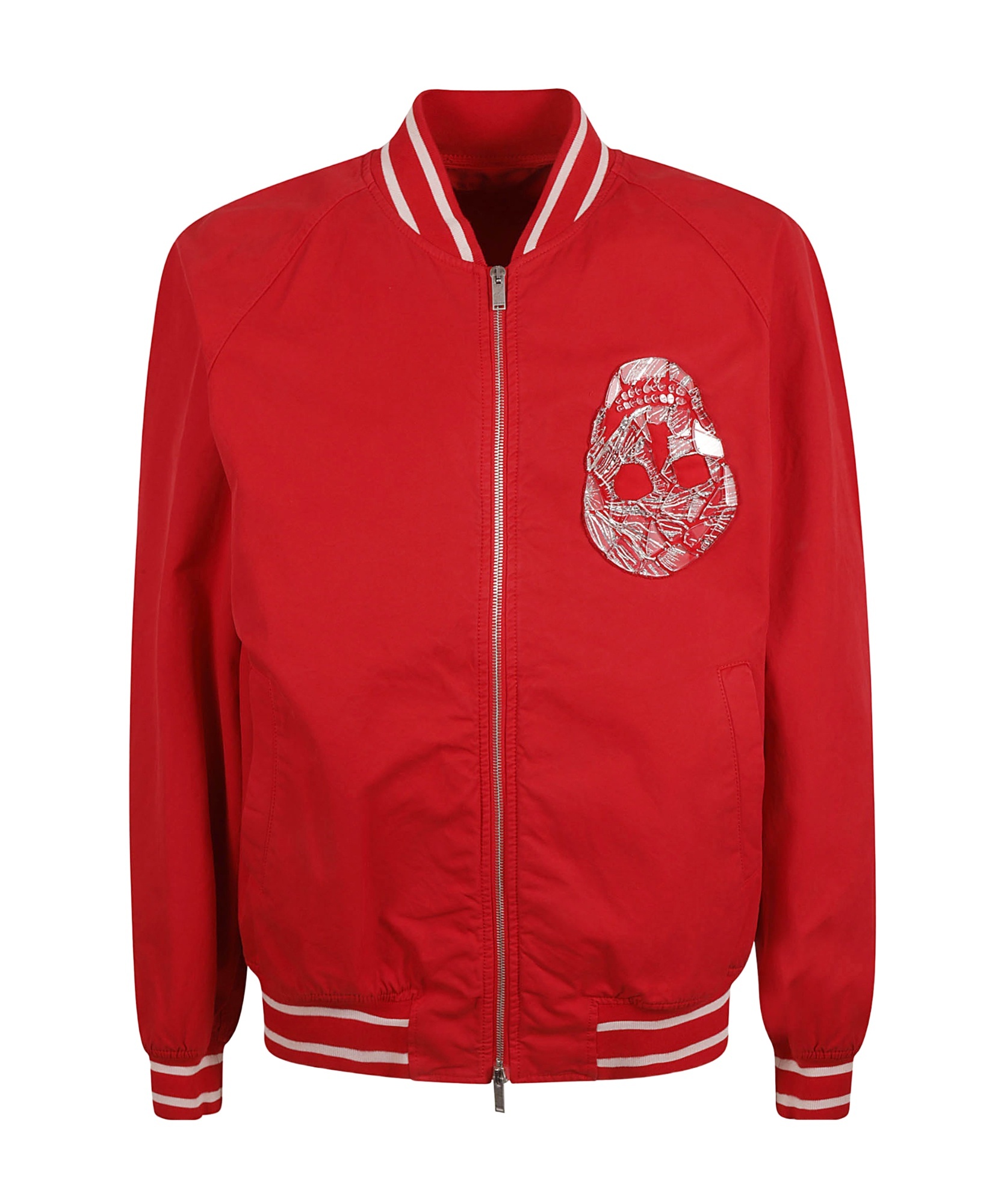 Alexander Mcqueen Oversized Skull Bomber In Red
