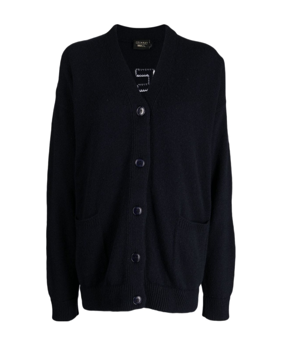 Joshua Sanders Long-sleeved V-neck Knitted Cardigan In Black