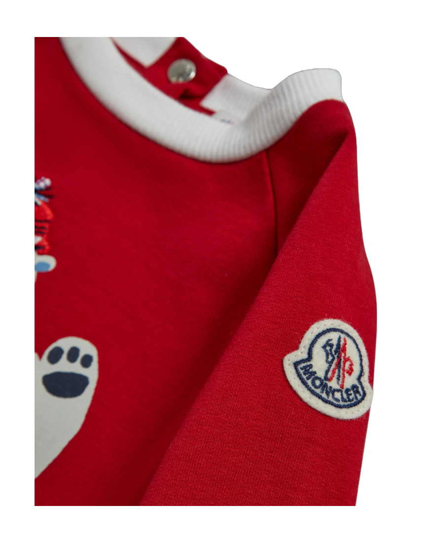Moncler Polar Bear Pattern Printing Two-piece Set In Red