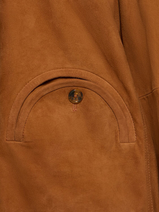 Shop Blazé Milano Long-sleeved Leather Jacket