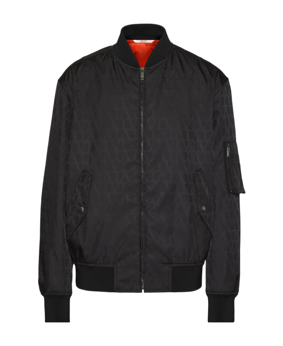 Valentino Nylon Jacket With Toile Iconographe Print In Black