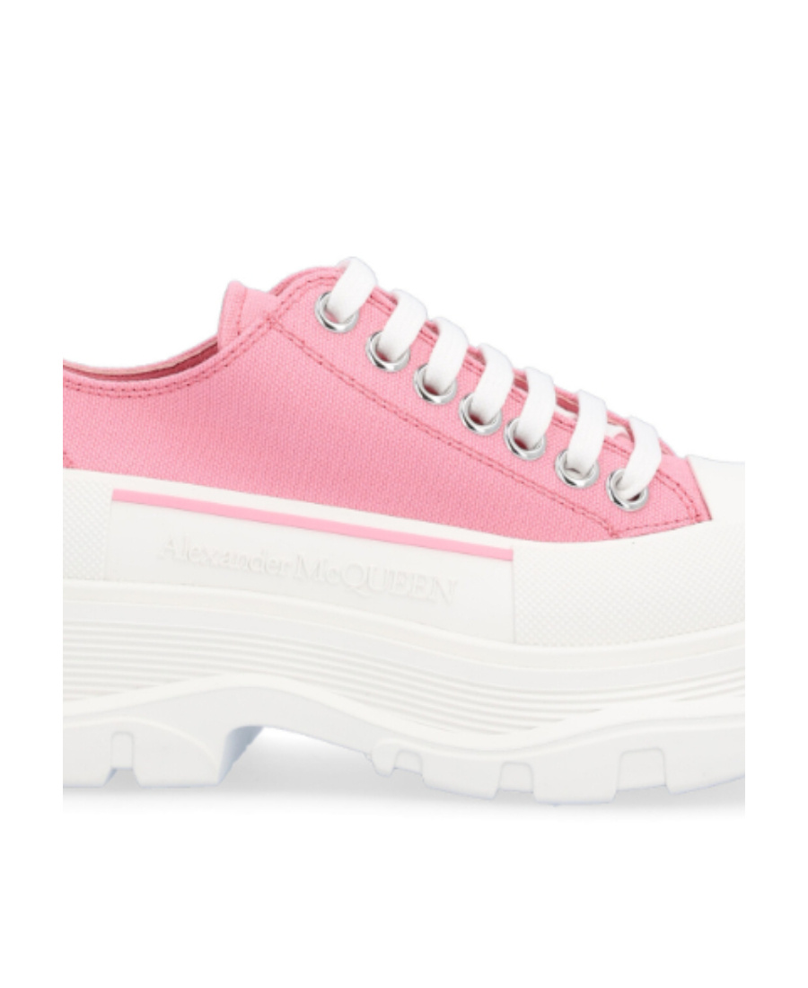 Alexander Mcqueen Women's Dark Leather Tread Slick Sneakers In White