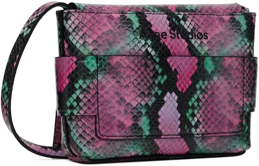 Acne Studios Snake Embossed Shoulder Bag In Black