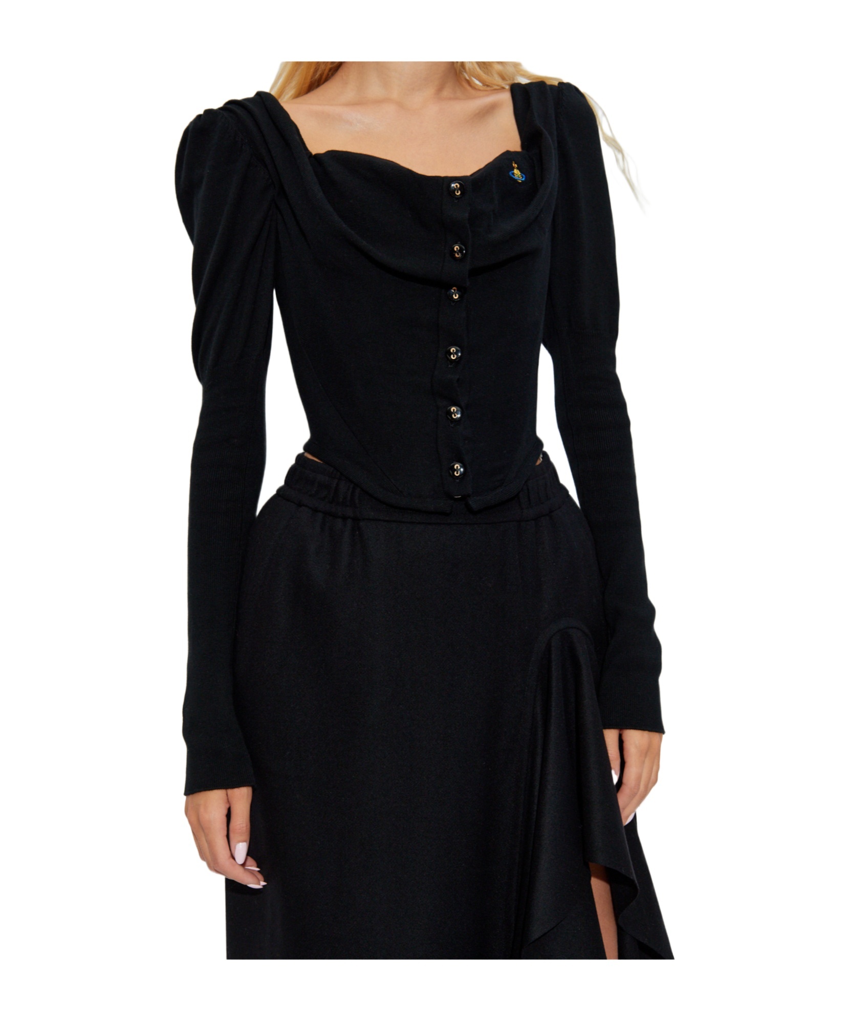 Vivienne Westwood Mens Black Bea Corset Cotton And Cashmere-blend Cardigan In Black