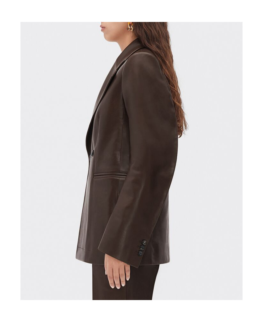 Bottega Veneta Logo Arc Sleeve Jacket In Brown